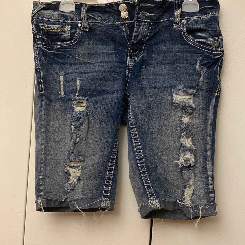 Amethyst Blue distressed Shorts